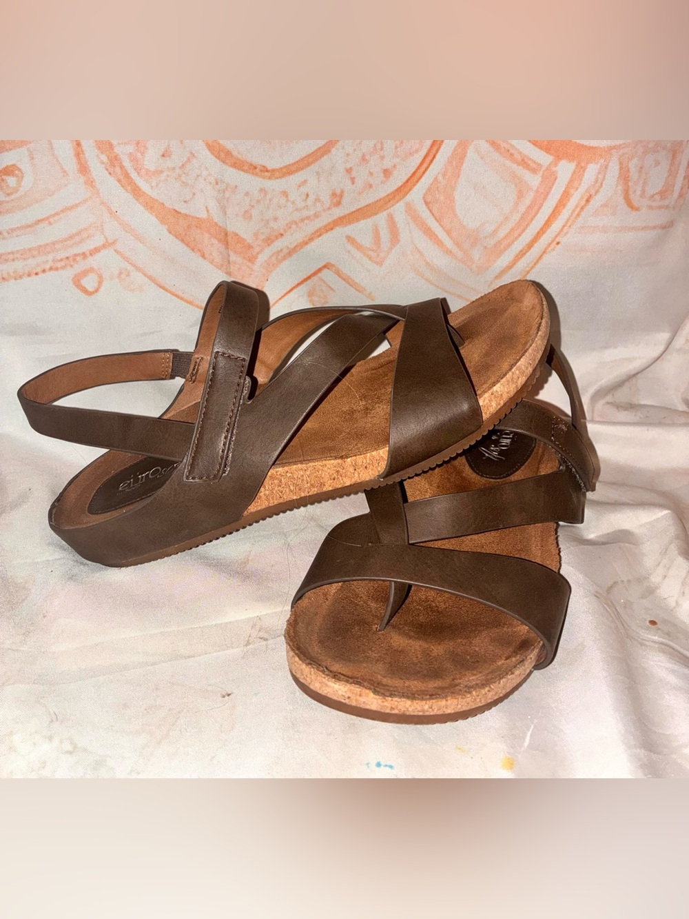 EuroSoft Women’s Brown Leather Comfort Sandals